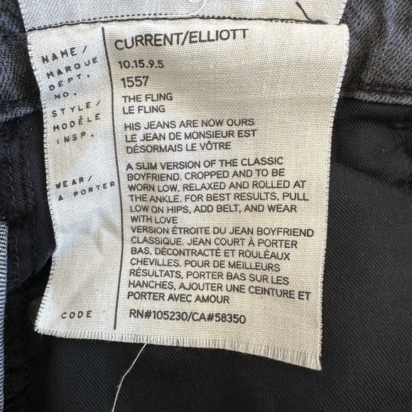 NWT Current/Elliott The Fling Boulevard Knee Slit Size 24 - Picture 7 of 13